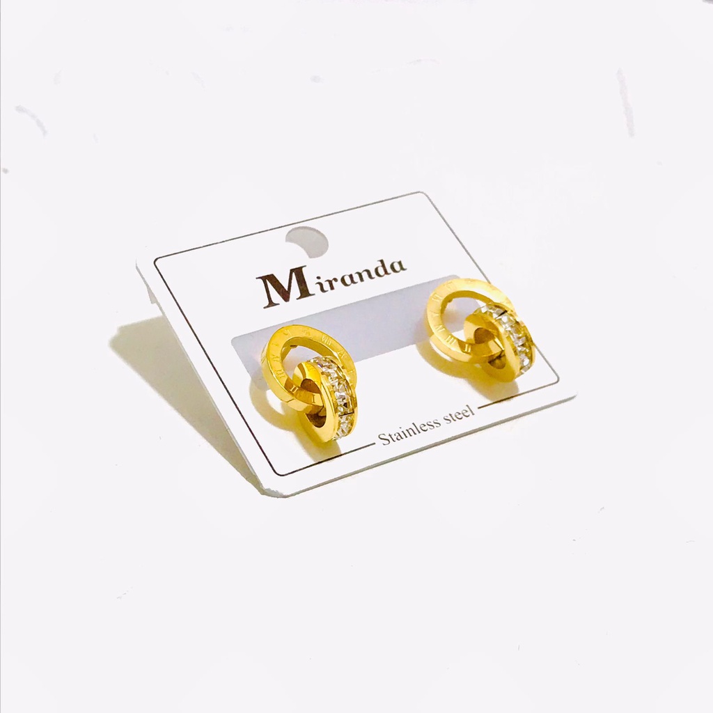 Anting Titanium Wanita Lapis Emas Anti Karat Model Tusuk AT-39-19