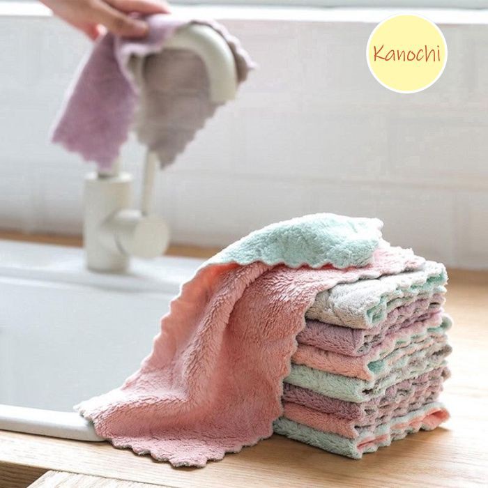 Kain Lap Piring Anti Minyak Bahan Microfiber Lap Cuci Piring