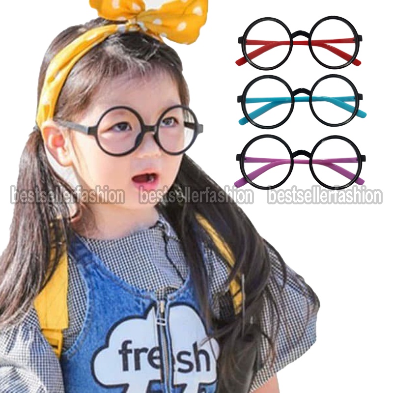 TERBARU! Kacamata Anak anak Anti Radiasi Blue Ray Kacamata Bulat Boboho Design Korea Laki-laki &amp; Perempuan Kacamata Eye Glasses Protection Frame Bulat Oval Multi Color Blueray Kaca mata Murah