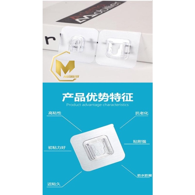 RT06 GANTUNGAN HANGER HOOK TEMPEL SOCKET TRANSPARAN 1 SET PLUS MINUS DOUBLE TAPE SERBAGUNA MA2268