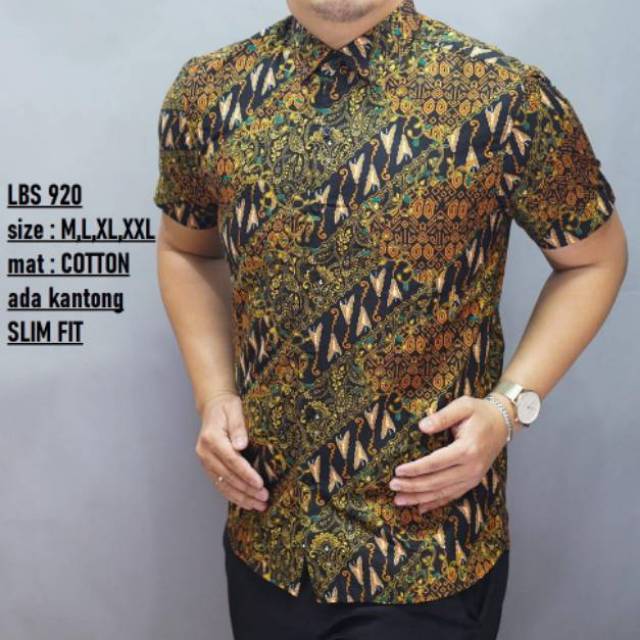 KEMEJA BATIK PRIA SLIMFIT LENGAN PENDEK lbs 379