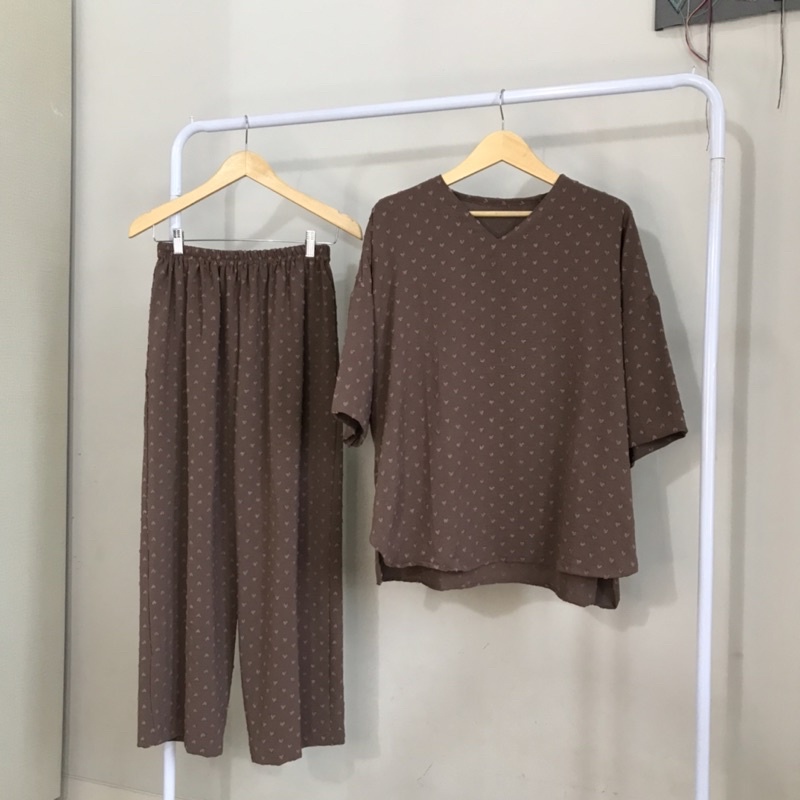 One Set Evelin / Setelan Fit M to XL / Setelan Polos / One Set Katun / One Set Jumbo