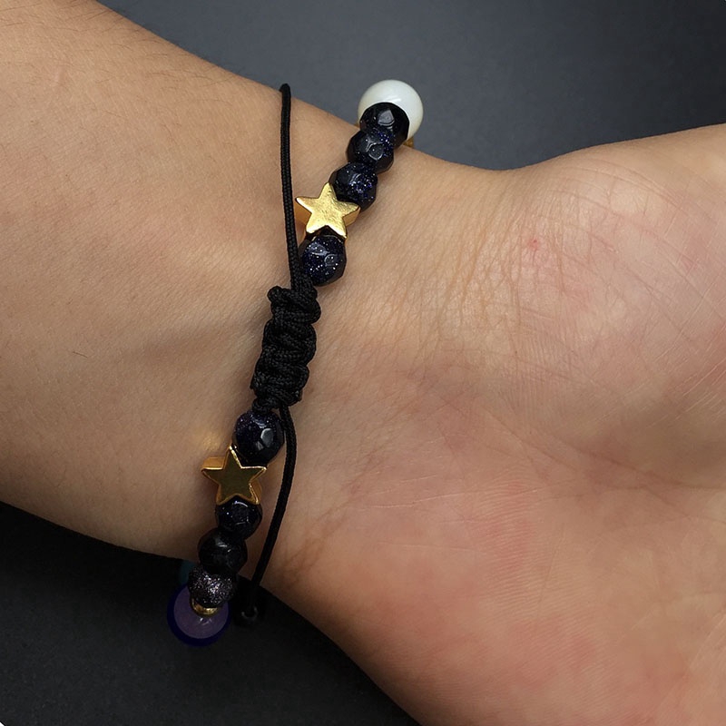 Gelang Batu Alam Natural Lava Stone Diffuser Bracelet Galaxy Planets Solar System Bracelets Bangle