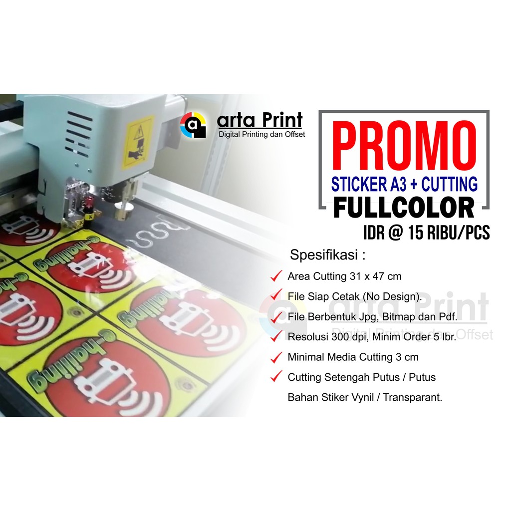 

CETAK STIKER A3 PLUS CUTTING VINYL