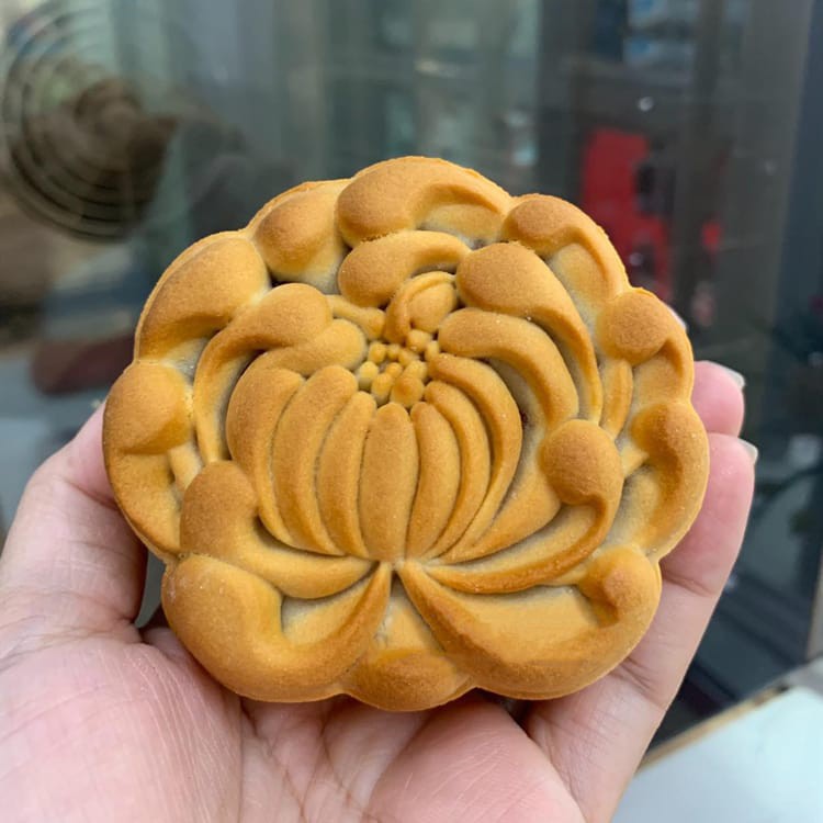 (1pc) cetakan kue bulan 2020 (75gr) mooncake press mold bulat - LOTUS B