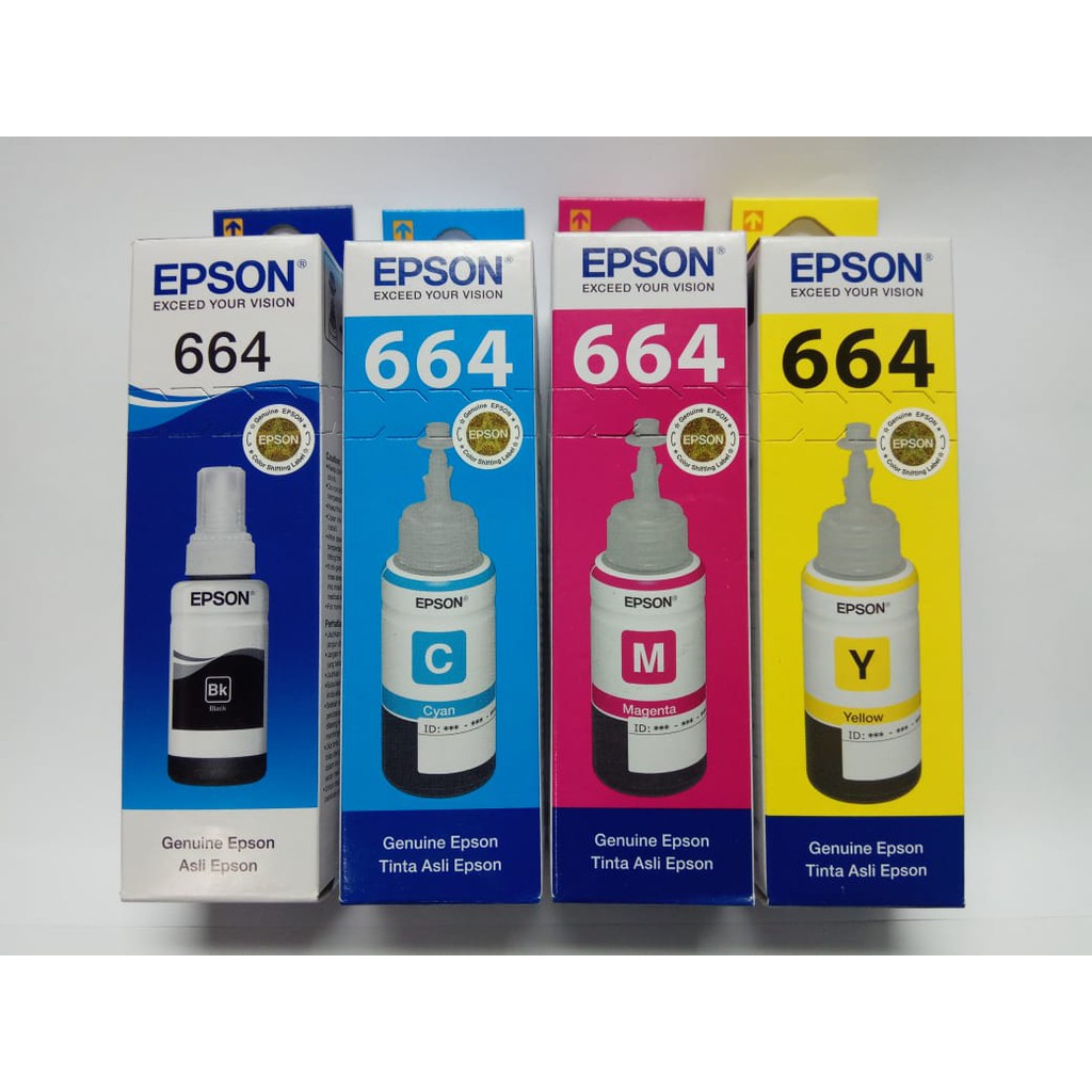 Paket Tinta Epson L Series TINTA EPSON 6641-6644 (Black,Cyan,Magenta.Yellow) Original T06641 T06644