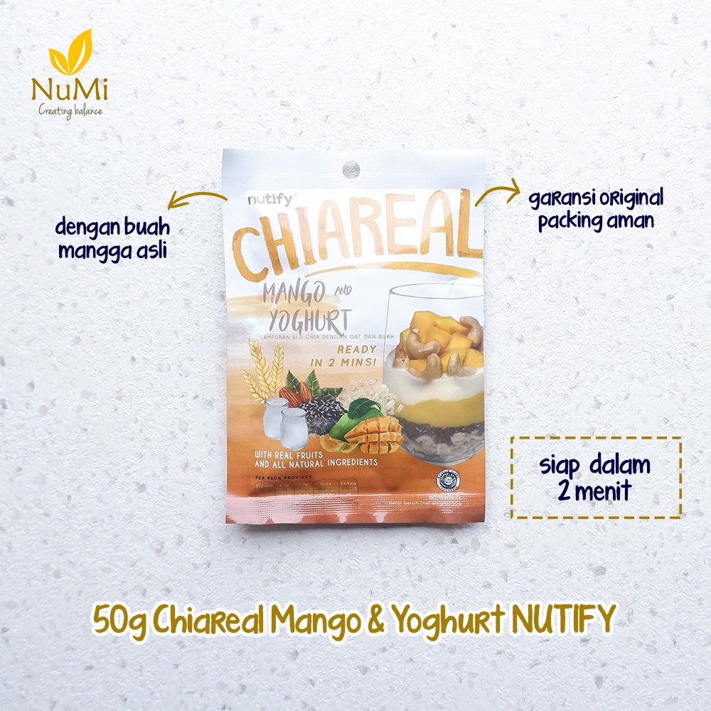 

MANGO YOGURT CHIAREAL Overnight Oats Sereal Biji Chia Oat Buah NUTIFY