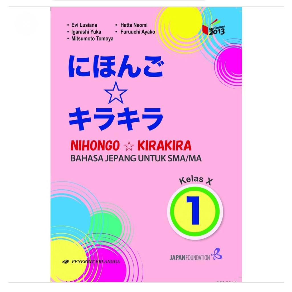 Buku Erlangga Nihongo KiraKira 1 SMA X 10 Bahasa Jepang
