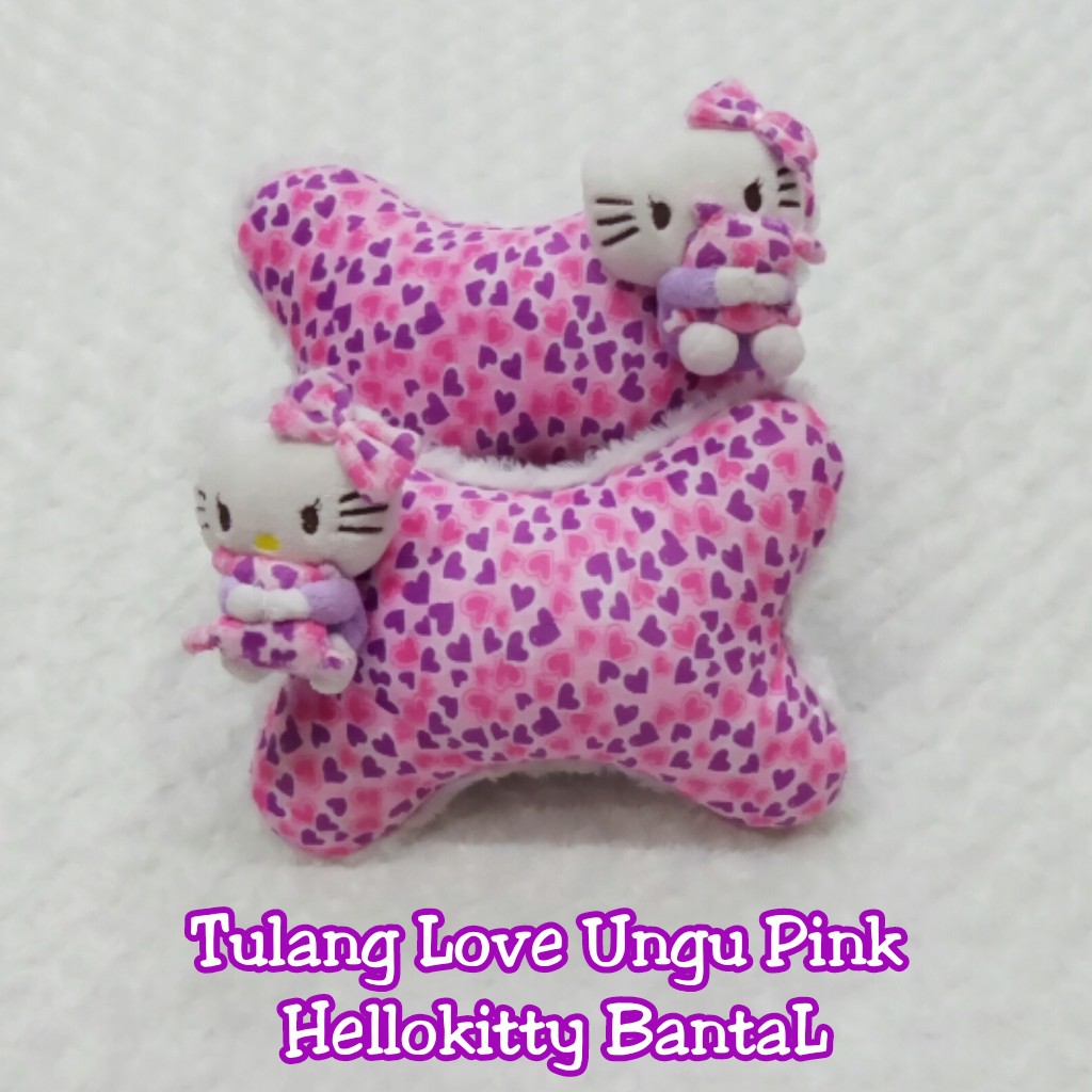 Bantal Mobil Tulang Love ungu Pink Hellokitty Bantal