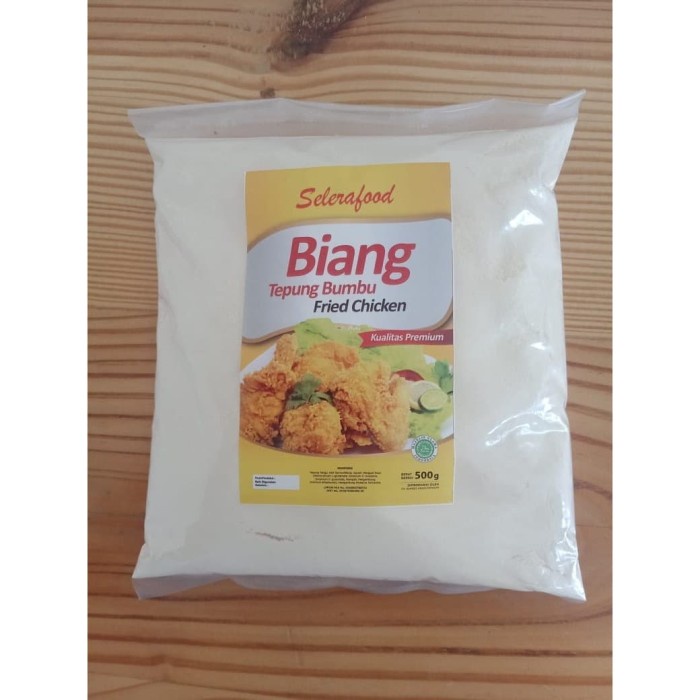 

pakai-siap-tepung-bumbu-tepung- biang tepung fried chicken premium selerafood berat 500 g -tepung-