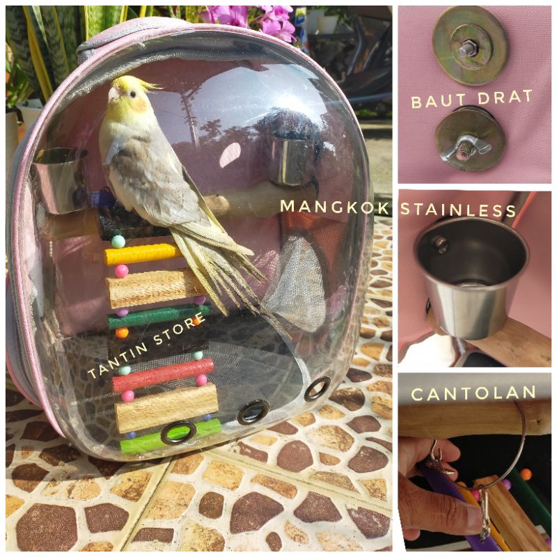 Tas Ransel Bawa Burung Parrot Kecil