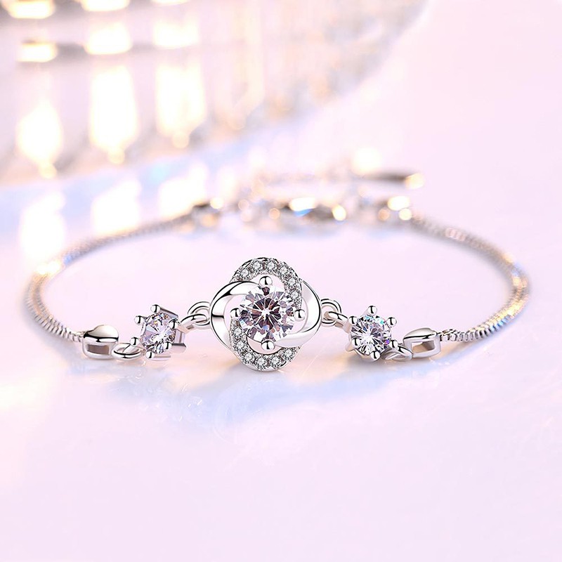 gelang perak 925 asli untuk wanita Perhiasan Fashion mata Glamourgelang tangan perempuan