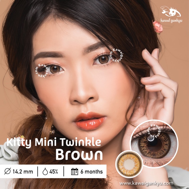 KawaiGankyu Softlens - Kitty mini twinkle brown (1botol)