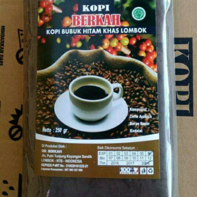 

Kopi Lombok Berkah kemasan plastik biasa