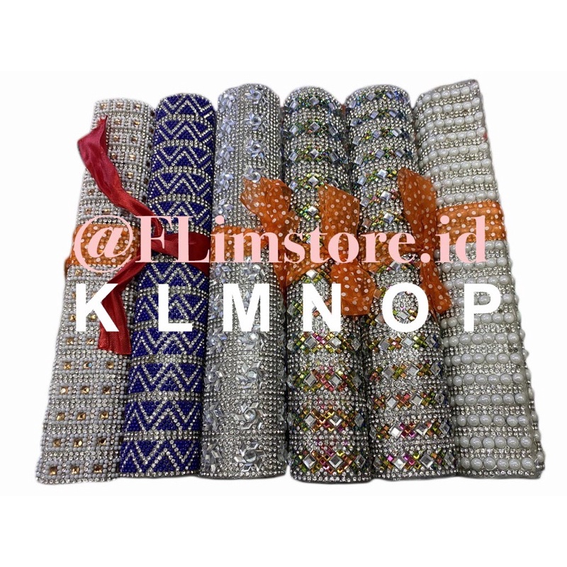 (Hotfix) Aksesoris Lembaran Payet pattern setrika diamond kristal tikar tempel 40x20cm