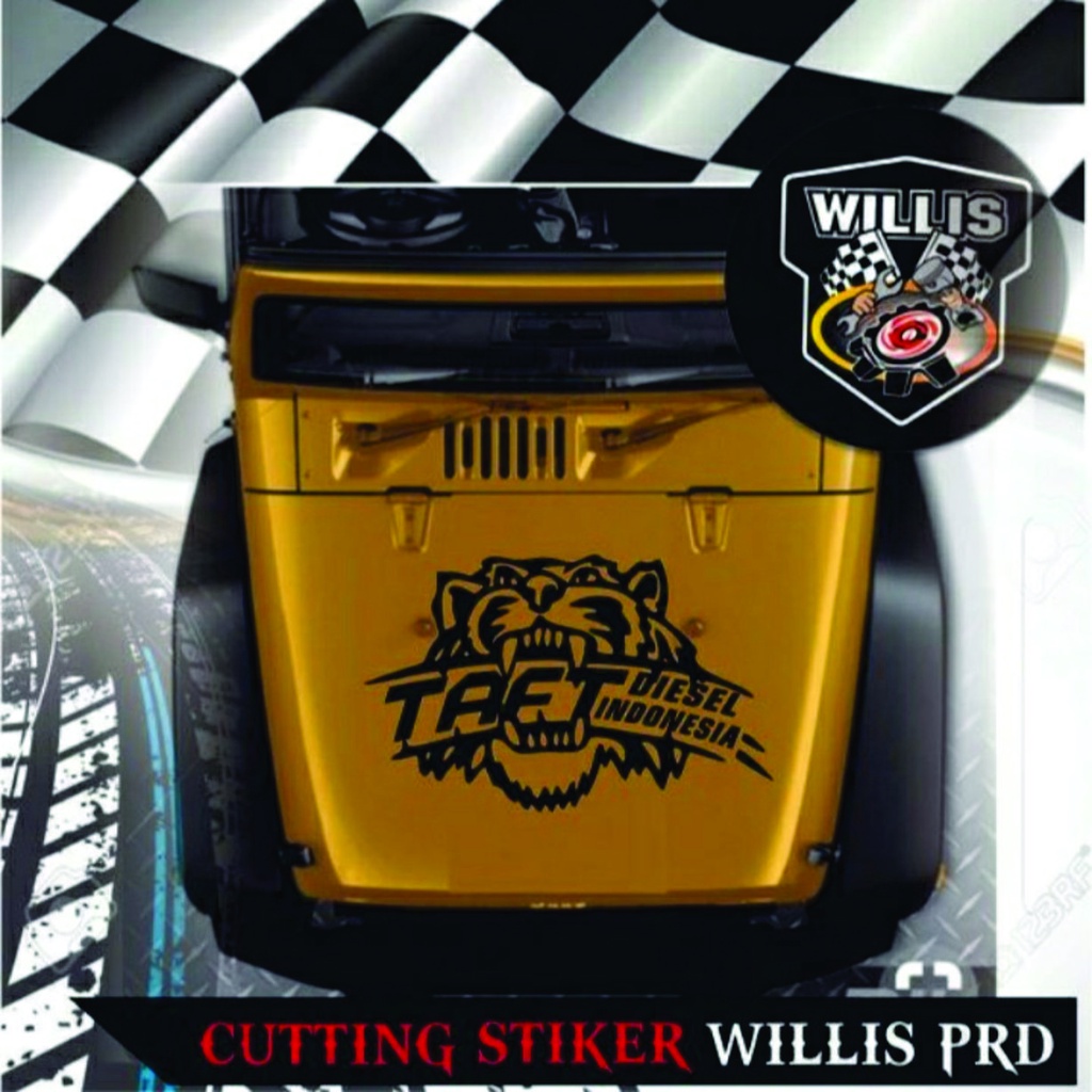 Promo sticker stiker cutting Kap mobil harimau TAFT DIESEL INDONESIA 50 cm