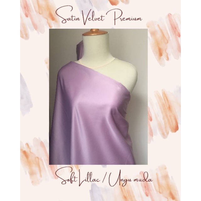 Kain Satin Velvet Premium warna soft Lillac/ Ungu Muda Background Backdrop