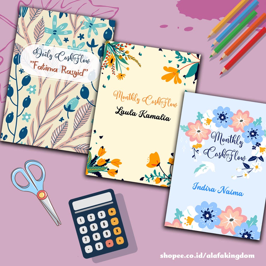 

Alafakingdom 8-10 Financial Planner / Buku Catatan Keuangan / Daily CashFlow / Monthly CashFlow / Buku Catatan CashFlow Harian & Bulanan / Buku Catatan Hutang