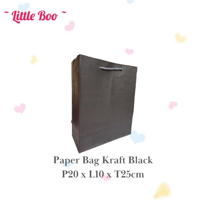 

paper bag polos hitam / tas kertas hitam 20x10x25