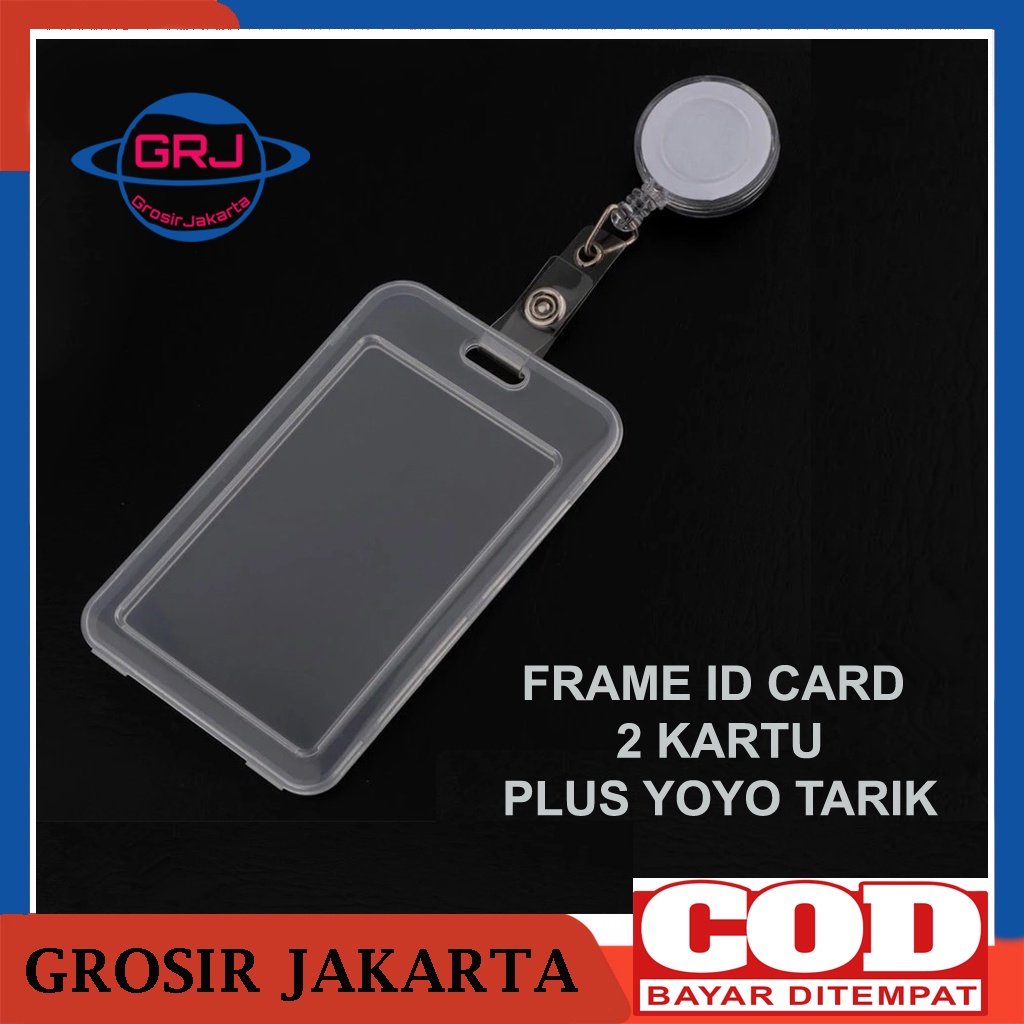 

Frame id card transparan untuk 2 kartu plus yoyo