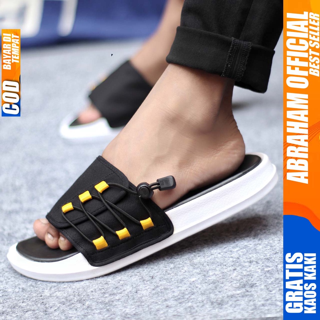 Sandal Slide Pria Kasual Cowok Sandal Flip Flop Keren Original Distro