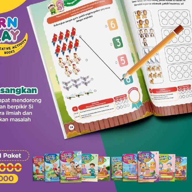 Ready ー➽ Paket Buku Tematik TK A TK B Semester 1 & semester 2 Learn & Play Penerbit Ziyad Books prod