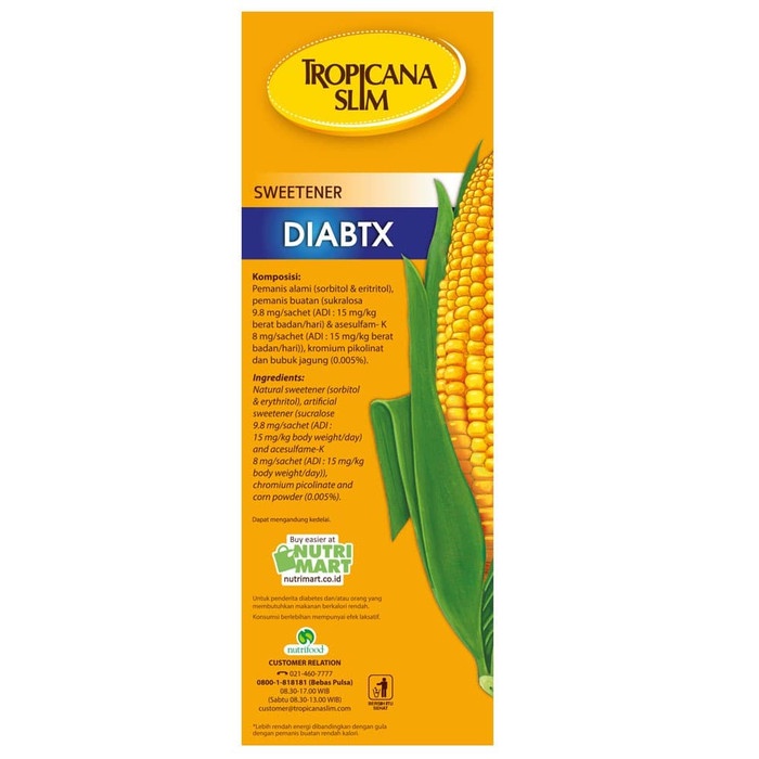 

TRADISIONALMINUMAN- TROPICANA SLIM SWEETENER DIABTX (50 SACHET) -MINUMAN-TRADISIONAL.