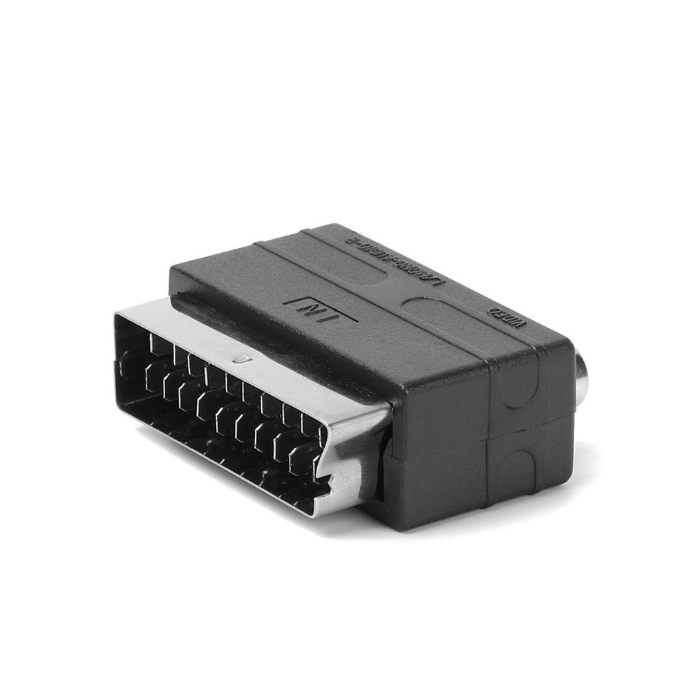 POPULAR Populer Scart Male to 3RCA Female Audio Phono Konektor Adapter Input Untuk PS4 WII DVD VCR