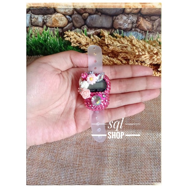 SQL SHOP Tasbih digital crystal flower bling bling | alat hitung dzikir