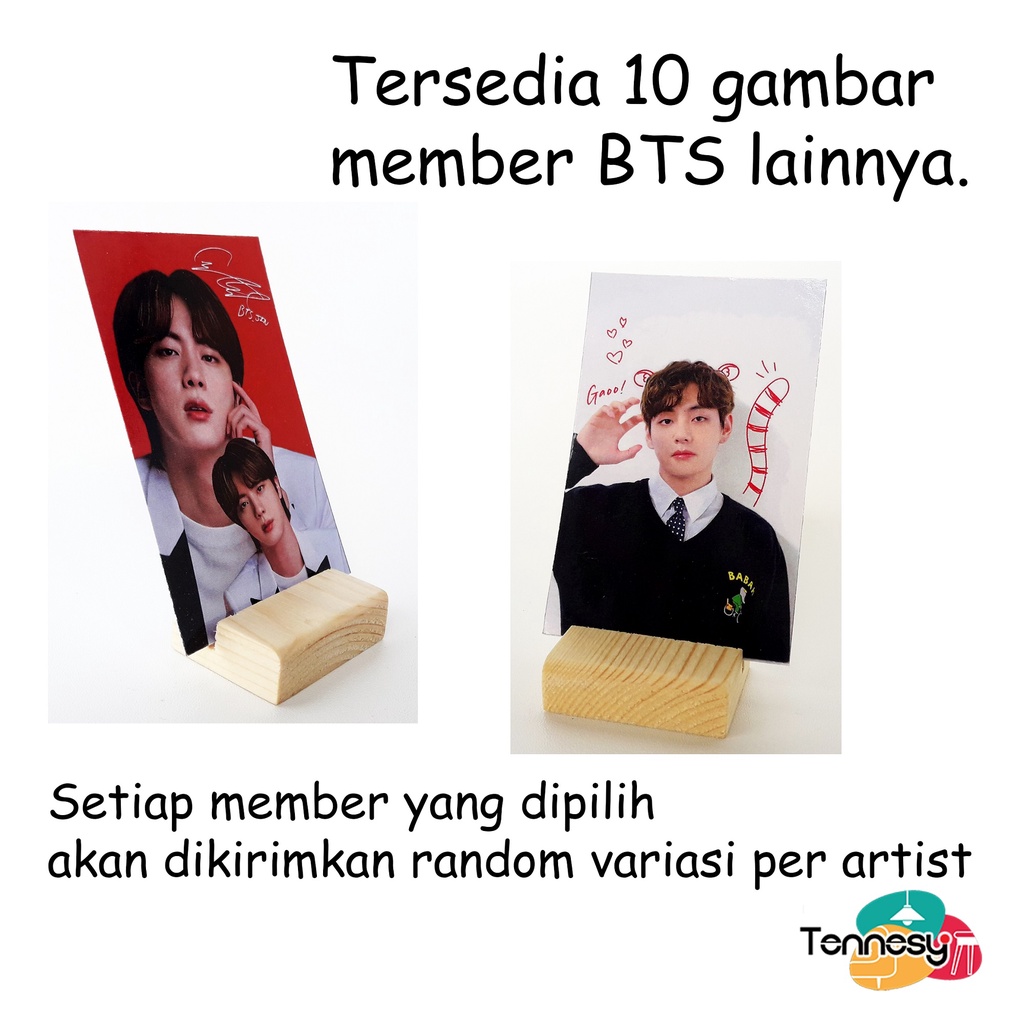 PHOTO CARD BTS STAND DUDUKAN KAYU HIASAN MEJA DINDING DEKORASI KAMAR TIDUR RUMAH