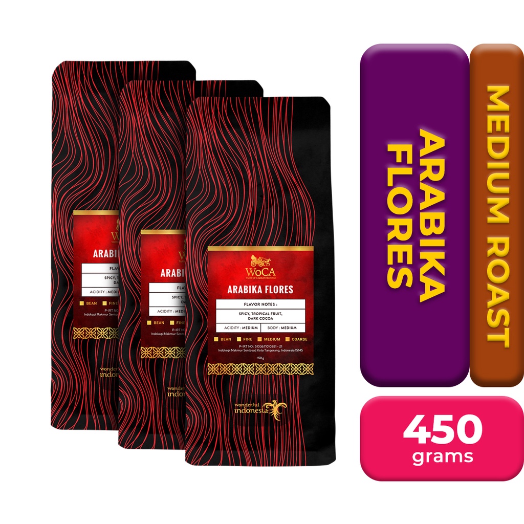 

WoCA Arabika Flores 150 gram X 3 Pack