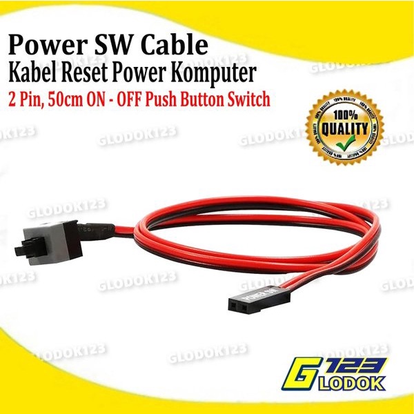 Tombol Kabel Power Reset Switch SW 2 Pin Push Button CPU PC Komputer