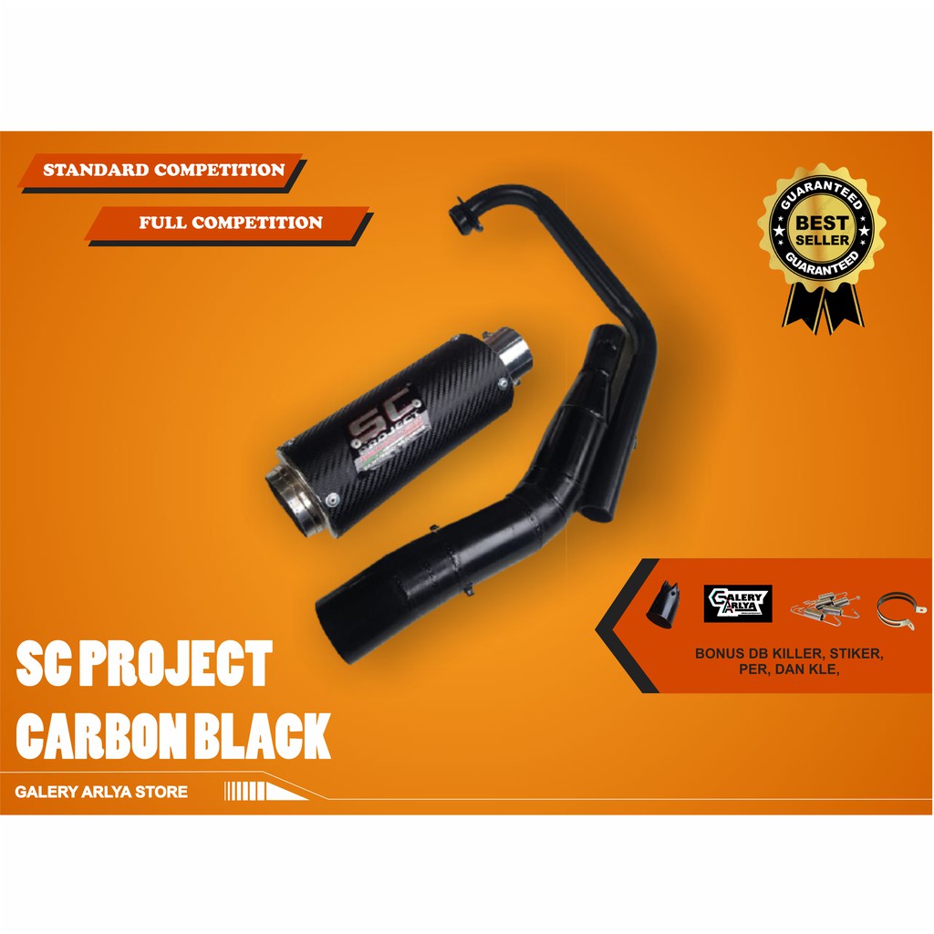 Knalpot racing gl pro-gl max r 15 SC Project Carbon Black