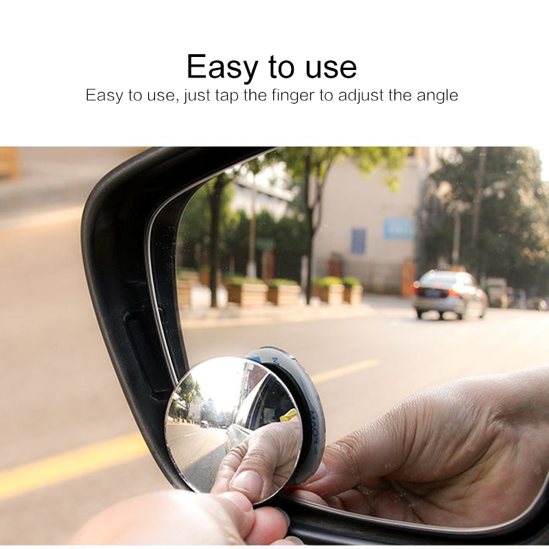 Car Motorcycle Blind Spot Mirror Waterproof 360 Rotatable 3M Adhesive for SUV Car Truck Van Parking Wide Angle Convex Car Auto Blind Spot Round Stick-On Side View Mirror accessories