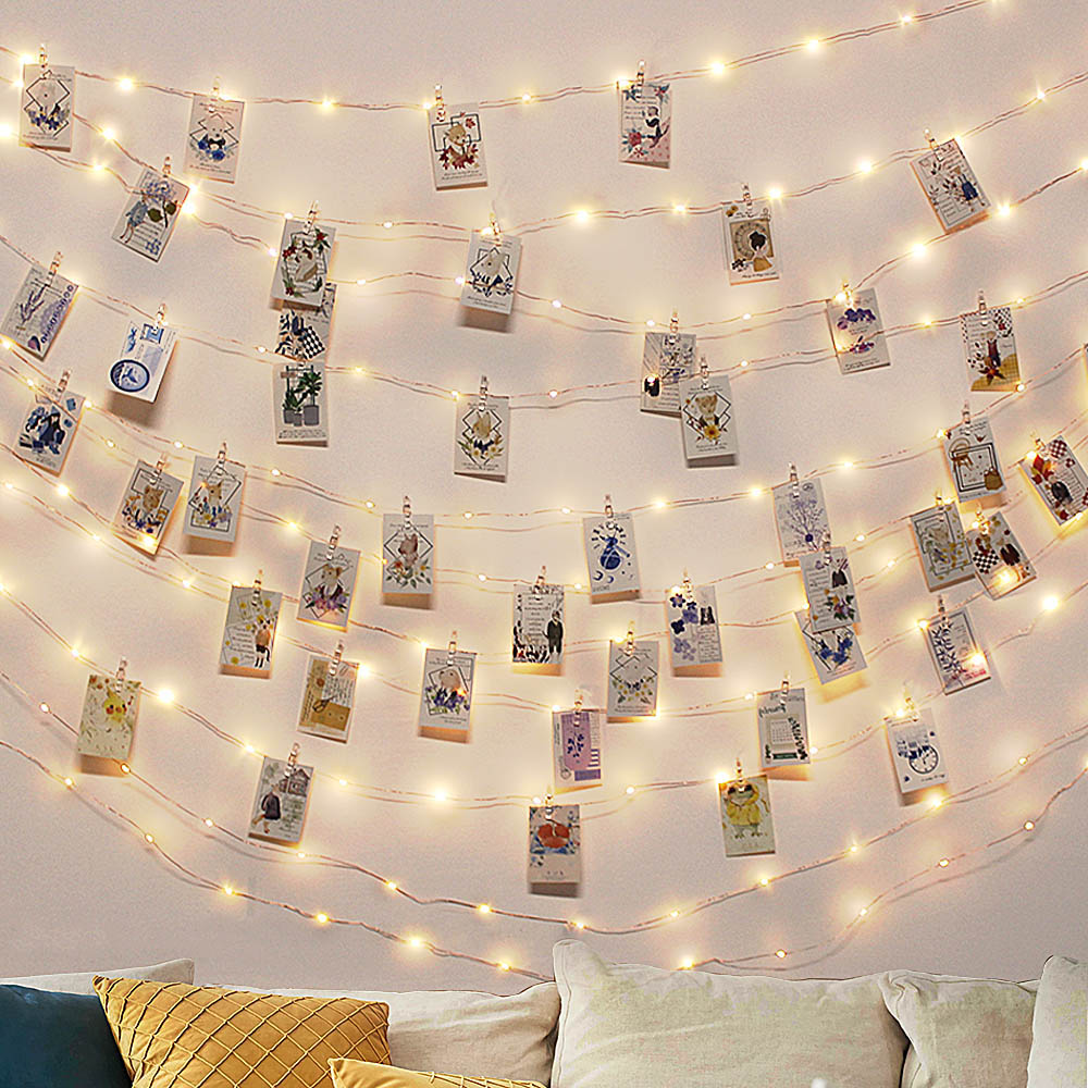 Photo Clip Led Fairy Lightswall Decorative String Lights For Kids Girls Bedroom