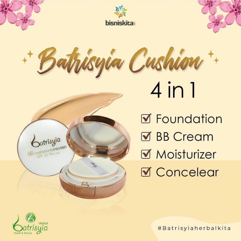 ( Bisa COD ) BB cushion + sunscreen batrisyia herbal SPF 35+