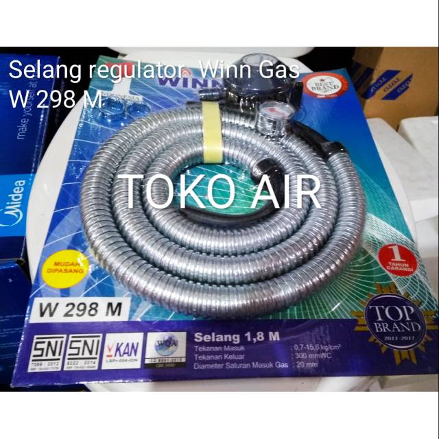 Selang gas regulator Winn Gas body besar +Selang 1,8 meter