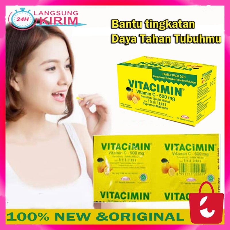 [BISA COD] vitamin c 500 mg vitacimin tablet Daya Tahan Tubuh Hisap kunyah Murah eceran