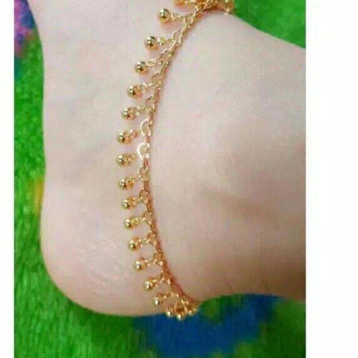 New Stock gelang kaki jurai bola india 24k emas xuping