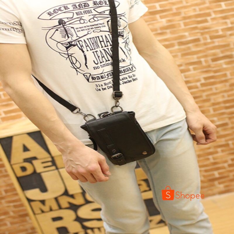 Tas Selempang Pria Tas Pinggang Hp Slempang Kulit PU Import