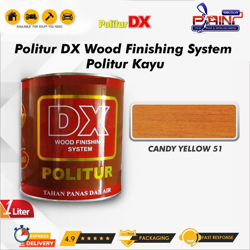 Politur DX Wood Finishing System 1L Politur Kayu - Candy Yellow 51