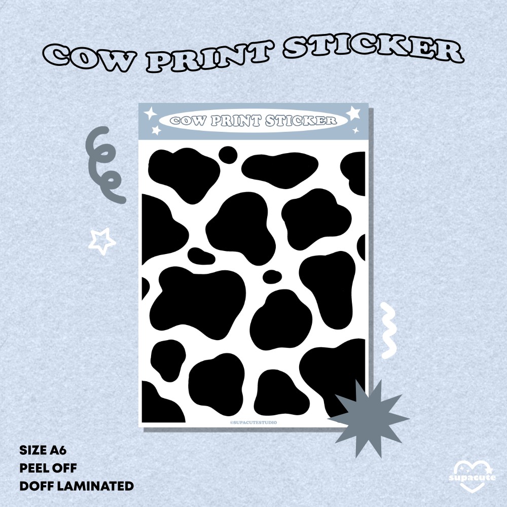 

Cow print Sticker | Supacute Studio | sticker deco polcos journaling