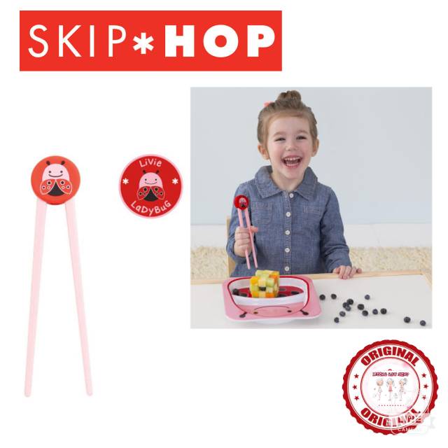 ORIGINAL!! Skiphop Zoo Training Chopsticks Ladbug /sumpit makan anak / sumpit anak