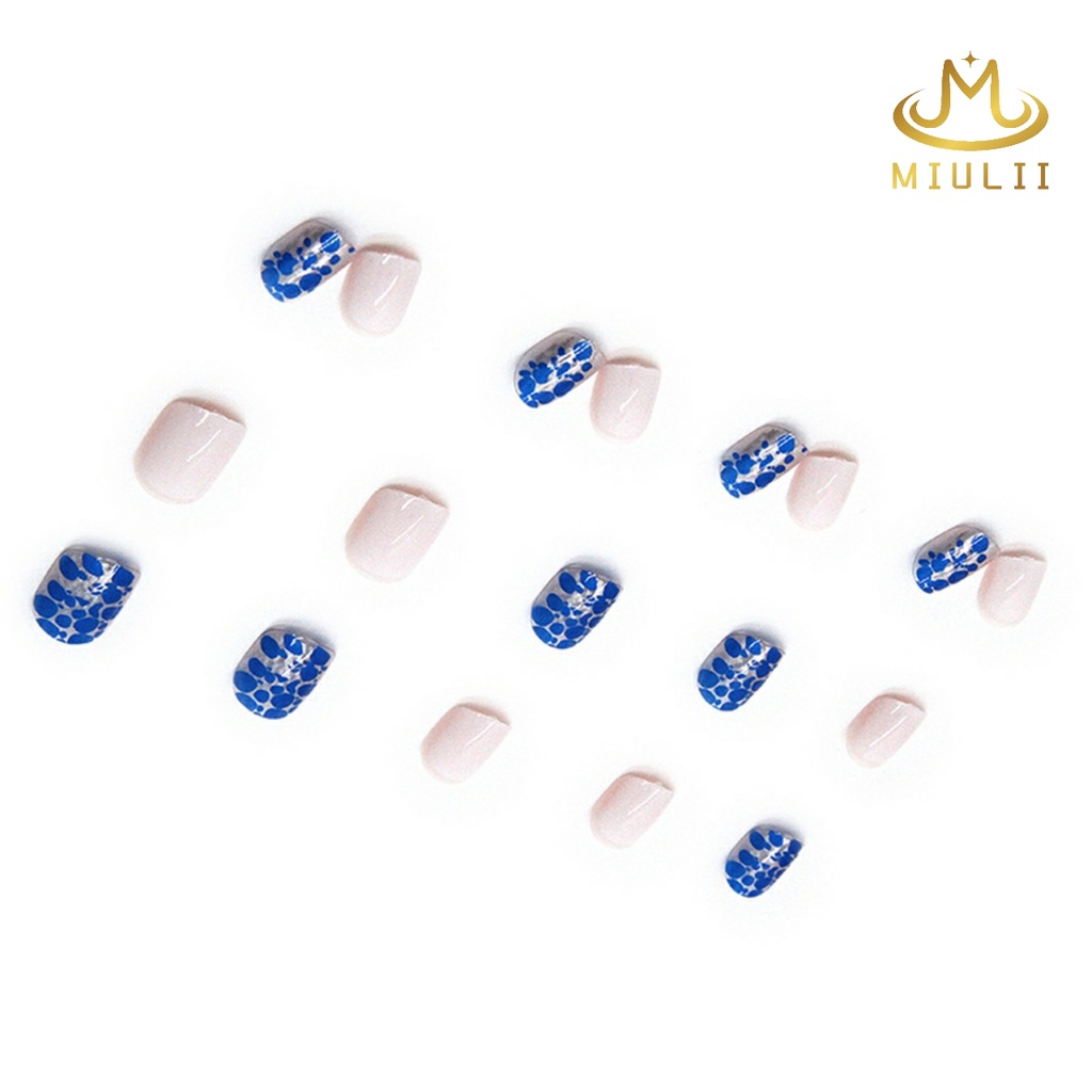 MIULII / KUKU PALSU  A0435  / 24PCS / 3D / NAIL ART / PREMIUM / CUTE / BIRU / FREE LEM JELLY / KUTEK