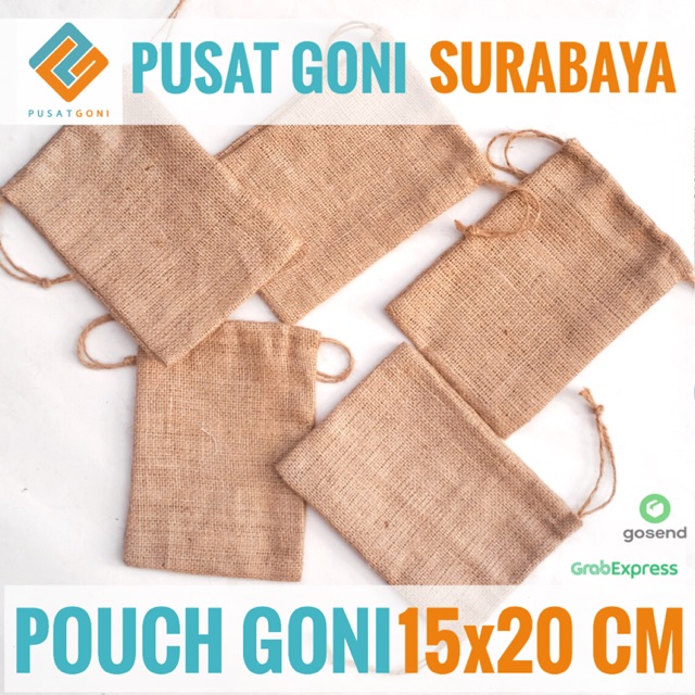 Kantong Goni 15x20 CM Pouch Goni Serut Custom Souvenir Pernikahan