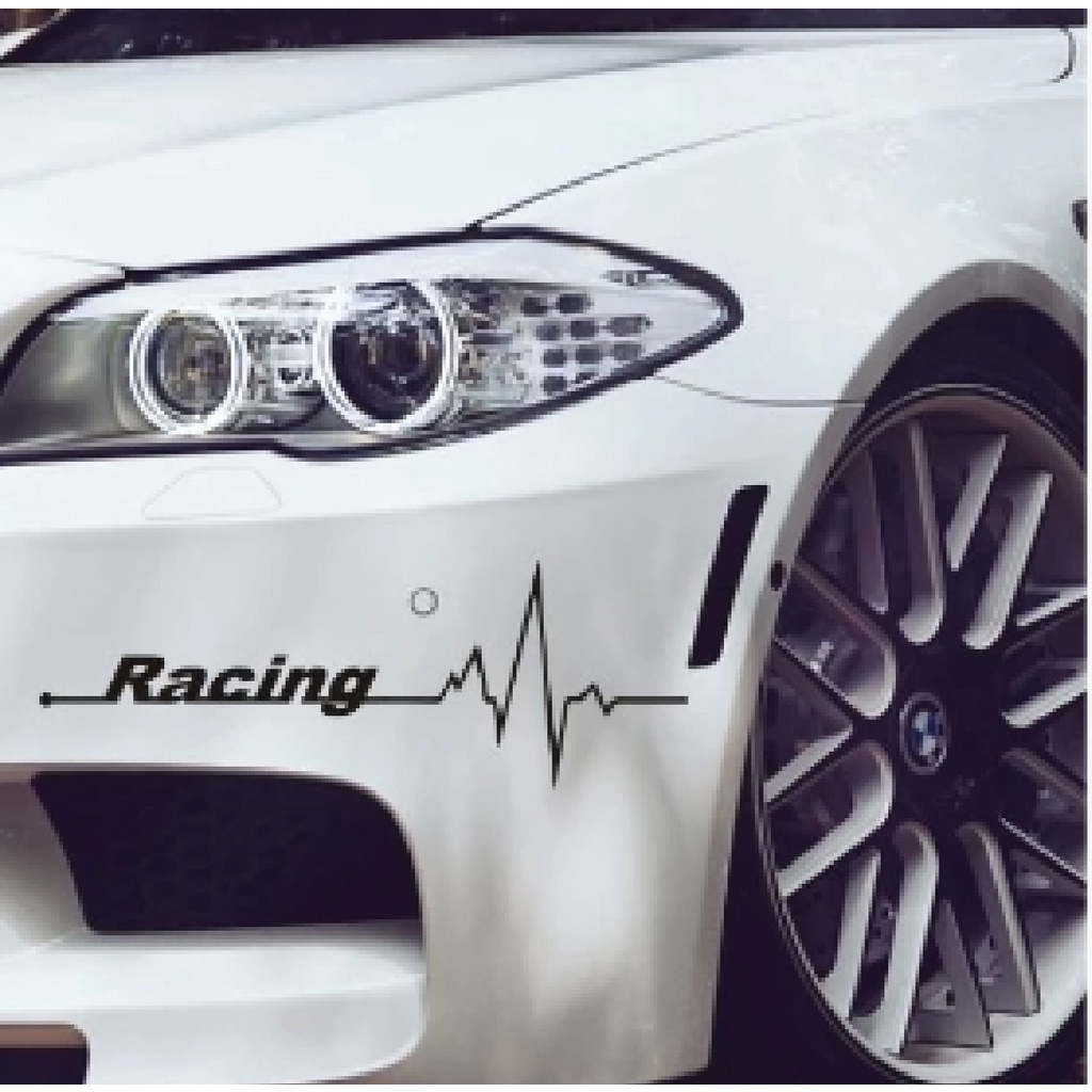 2PCS (L/R) Car Stickers Sticker Racing Heart Beat Car Sticker Motorcycles Stickers Car Styling Decal Waterproof  Custom