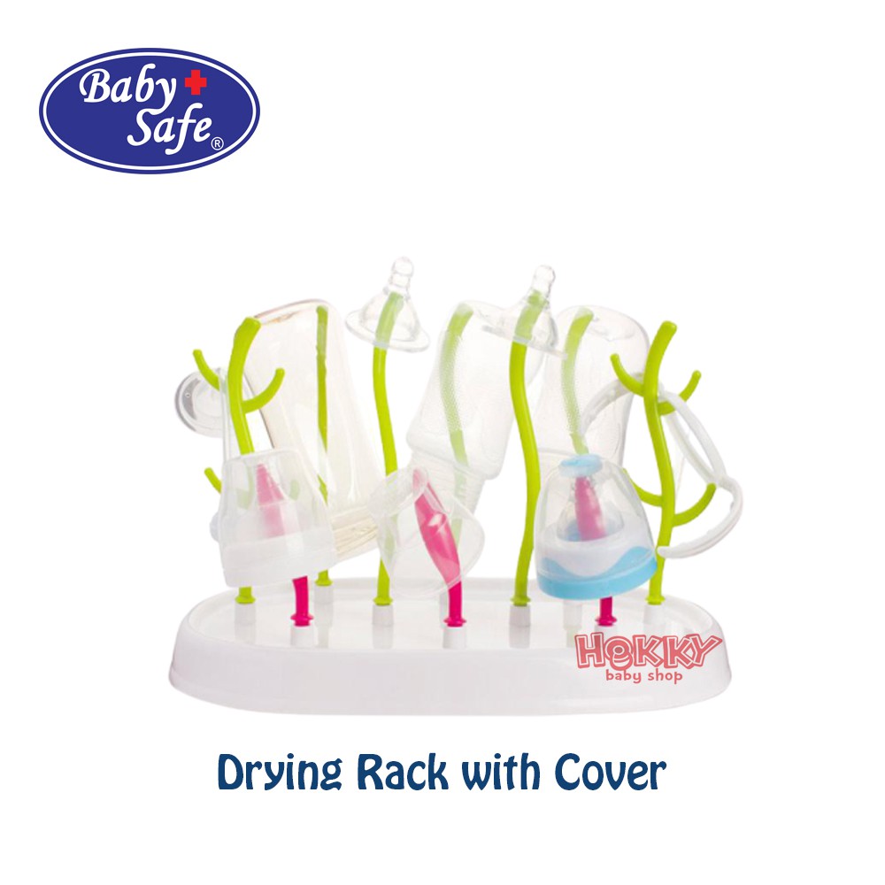 Baby Safe Drying Rack With Cover Rak Botol Dengan Tutup