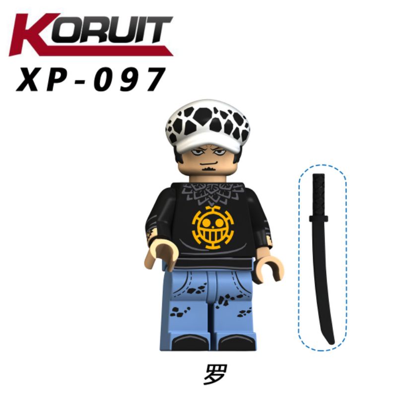 lego bootleg one piece xp097 trafalgar d law bukan luffy zoro anime manga bajak laut topi jerami