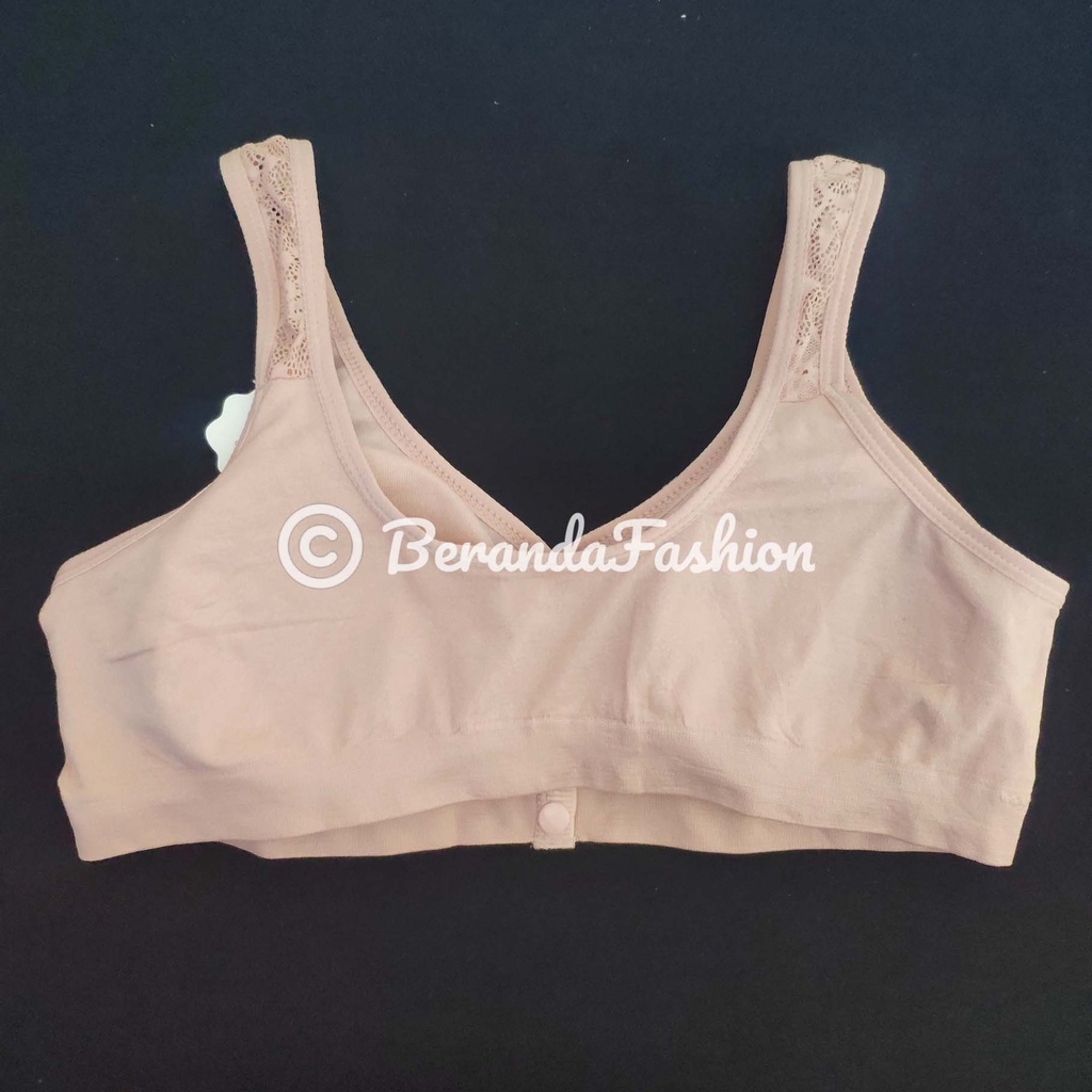 Sport bra menyusui bralette Fema kancing 4 katun rajut size XL-3XL-4