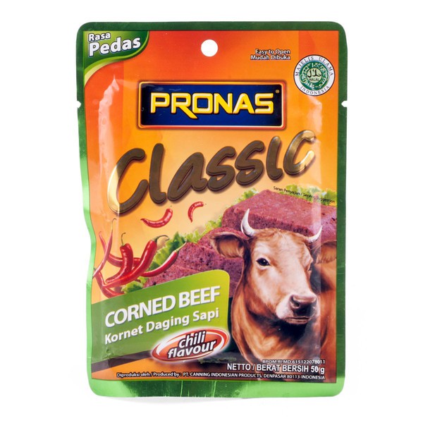 

PRONAS Classic Corned Beef Chilli Flavor 50gr - Kornet Daging Sapi